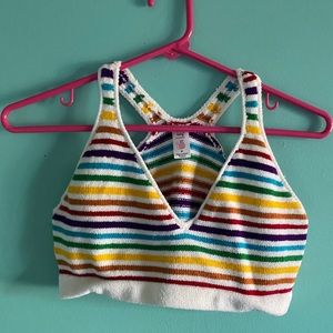 Dolls kill knitty kitty rainbow knit bralette